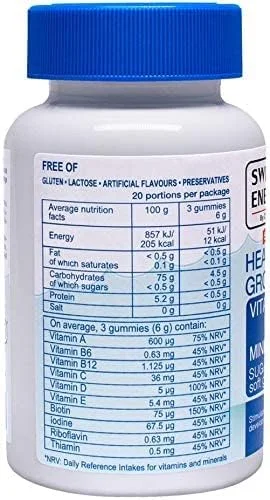 انرژی سوئیس، ویتامین و مواد معدنی برای رشد سالم کودکان، 60 عدد