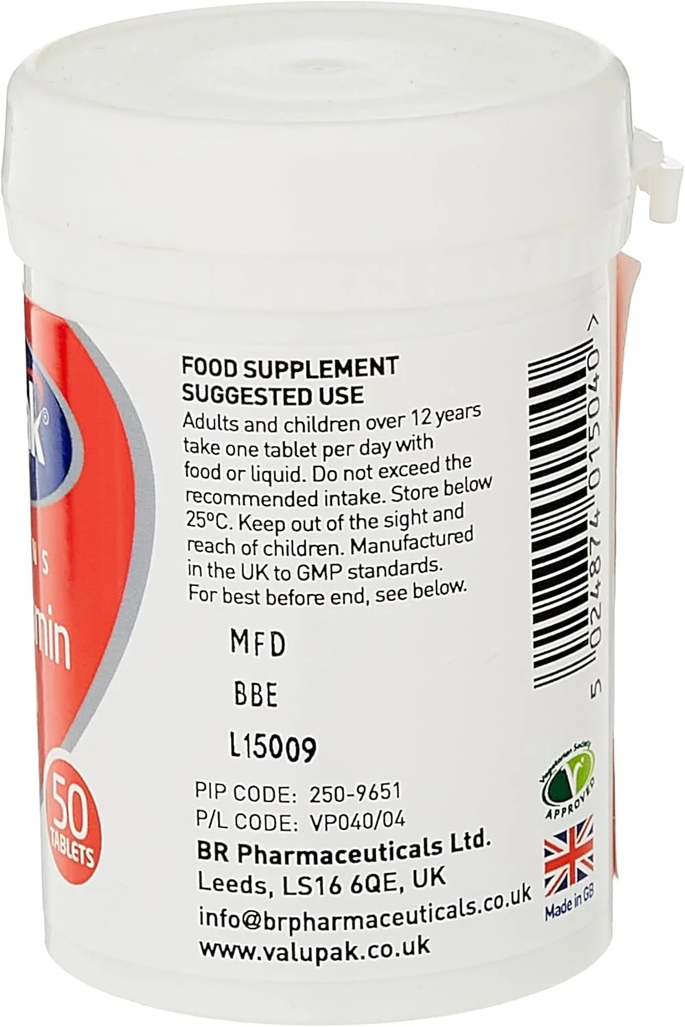 مکمل غذایی مولتی ویتامین و آهن Valupak - 50 قرص