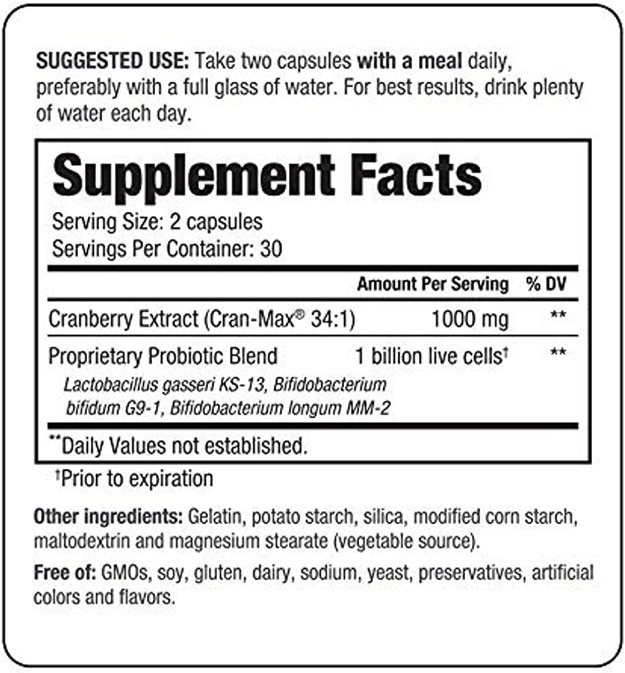 کیولیک کیو-دوفیلوس، پروبیوتیک، به همراه عصاره کرن‌بری، 60 کپسول