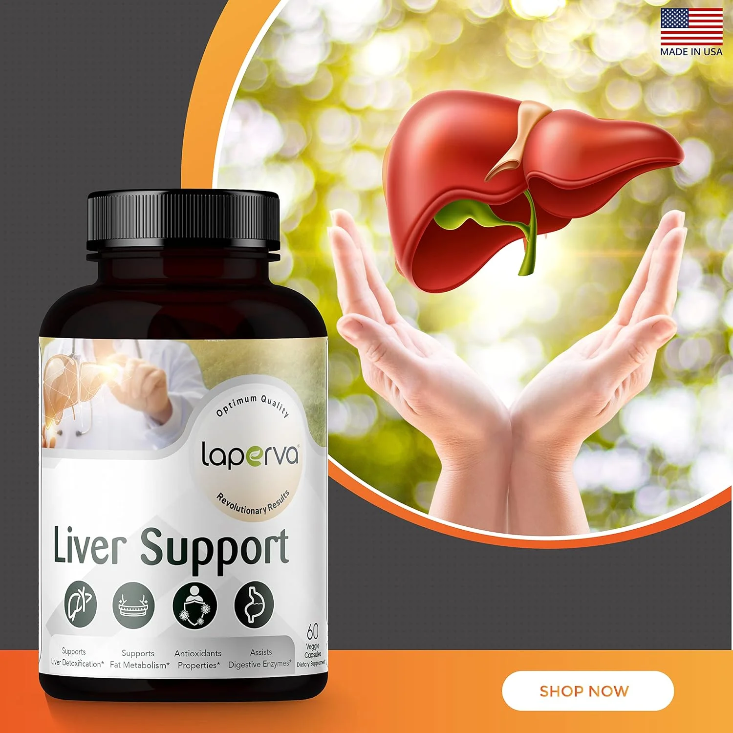 کپسول های گیاهی ساپورت کبد لاپروا، 60 عدد