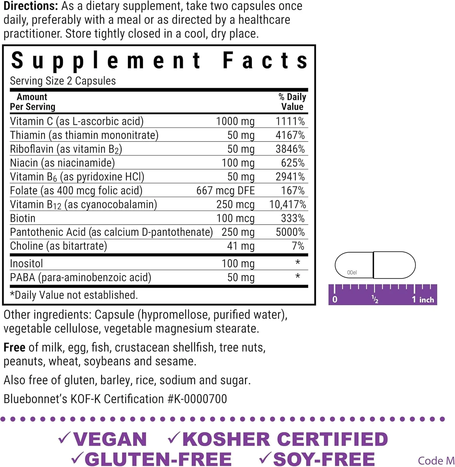 کپسول های گیاهی ب-کمپلکس استرس بلوبانت نوتریشن بلو بونت، 50 عدد
