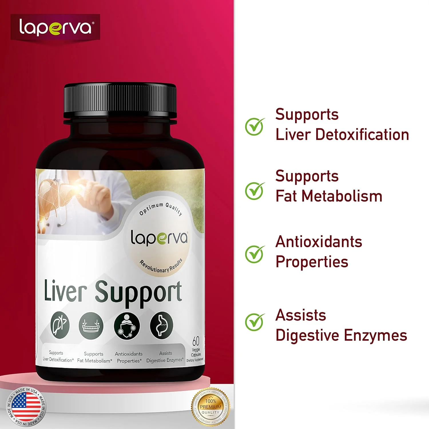 کپسول های گیاهی ساپورت کبد لاپروا، 60 عدد