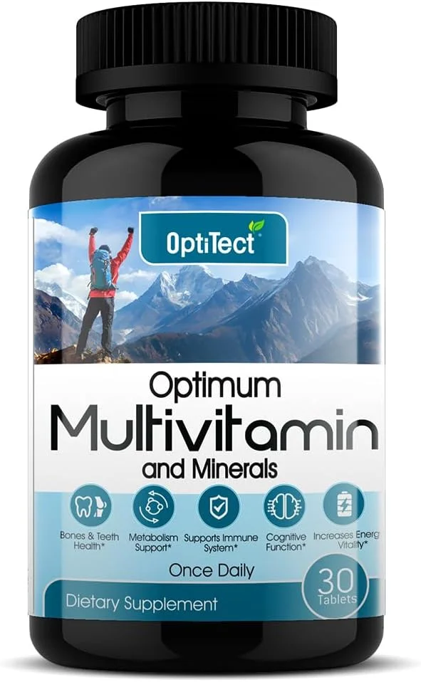 قرص های مولتی ویتامین و مواد معدنی اپتی تکت اپتیموم برای آقایان و بانوان | پشتیبانی از سلامت استخوان و دندان - افزایش انرژی، تقویت سیستم ایمنی و پشتیبانی شناختی - 30 قرص
