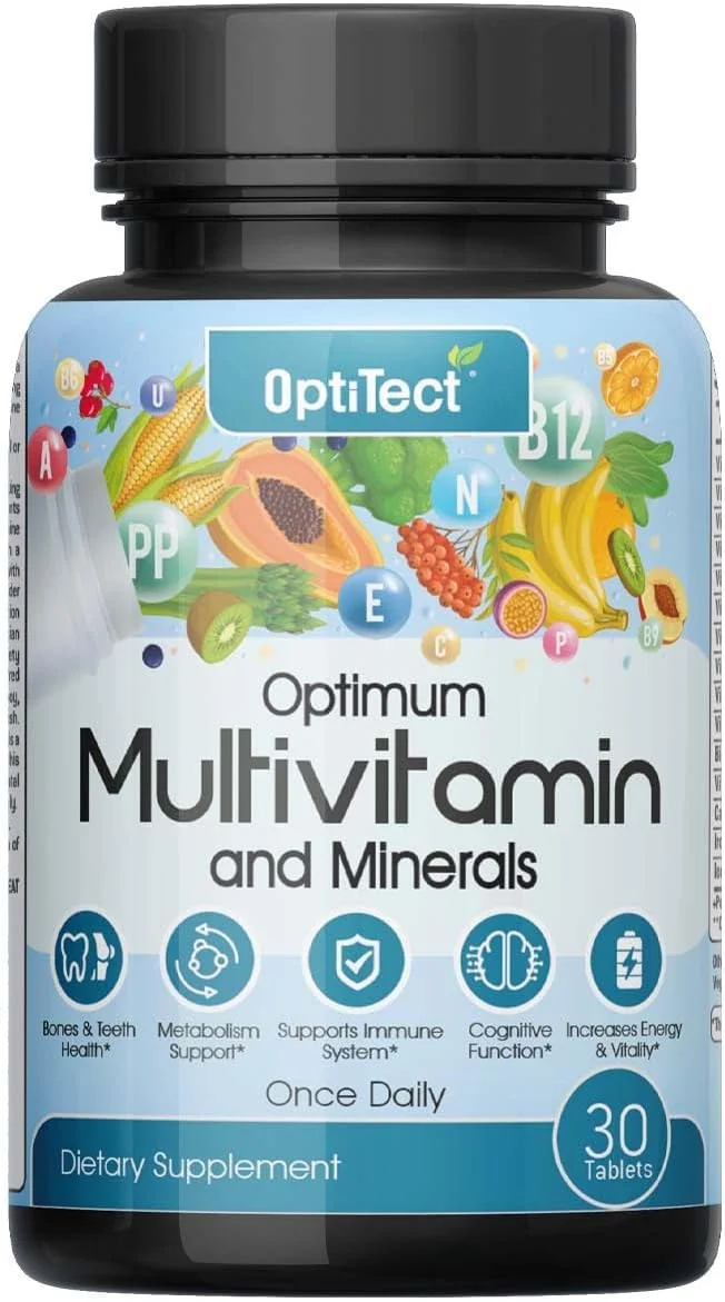 قرص های مولتی ویتامین و مواد معدنی اپتی تکت اپتیموم برای آقایان و بانوان | پشتیبانی از سلامت استخوان و دندان - افزایش انرژی، تقویت سیستم ایمنی و پشتیبانی شناختی - 30 قرص