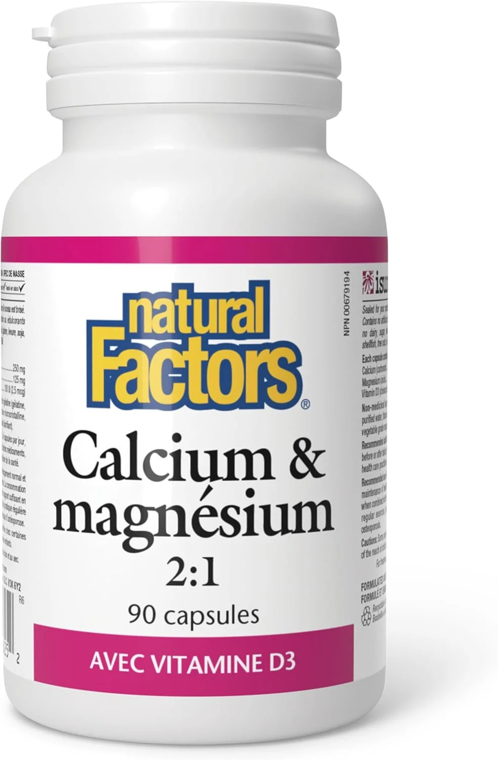 نچرال فاکتورز کلسیم و منیزیم ۲:۱ به همراه ویتامین D۳، ۹۰ کپسول