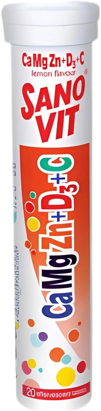 کامگنزن + ویتامین د۳ + ویتامین ث با طعم لیمو، ۲۰ عدد قرص