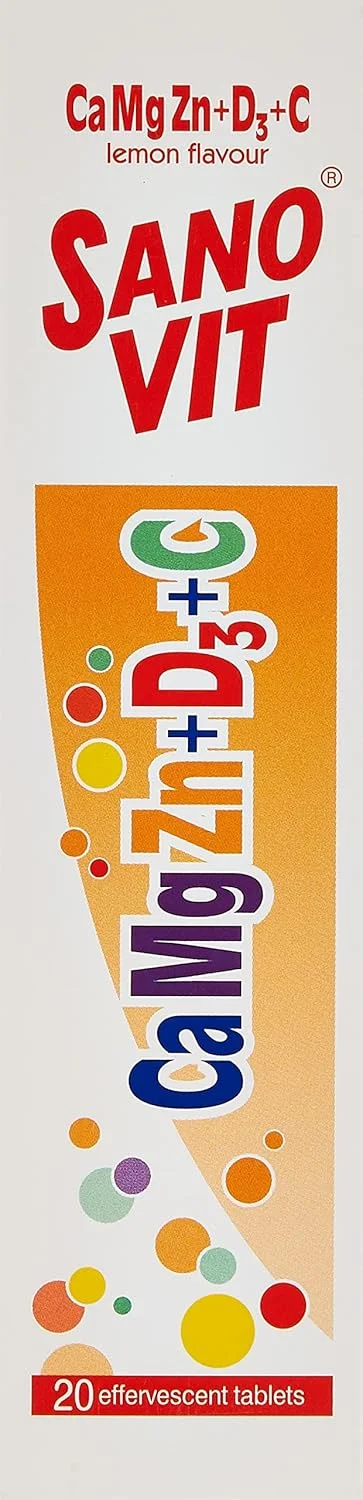 کامگنزن + ویتامین د۳ + ویتامین ث با طعم لیمو، ۲۰ عدد قرص