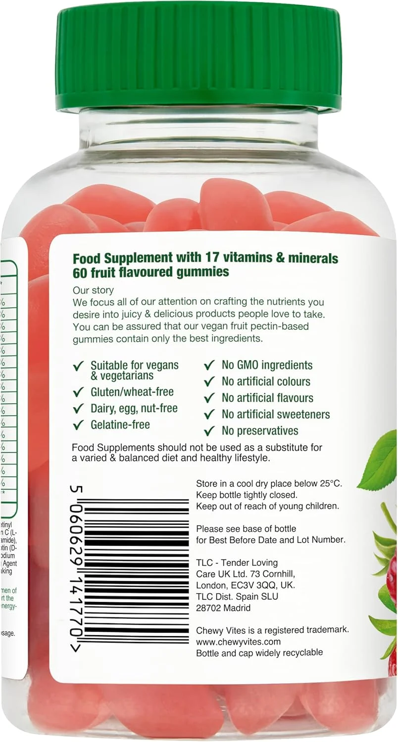 جویدنی های ویتامین مردانه | مولتی ویتامین پیشرفته | 60 ویتامین پاستیلی | 12 ماده مغذی ضروری | 2 عدد در روز | آب میوه واقعی | گیاهی