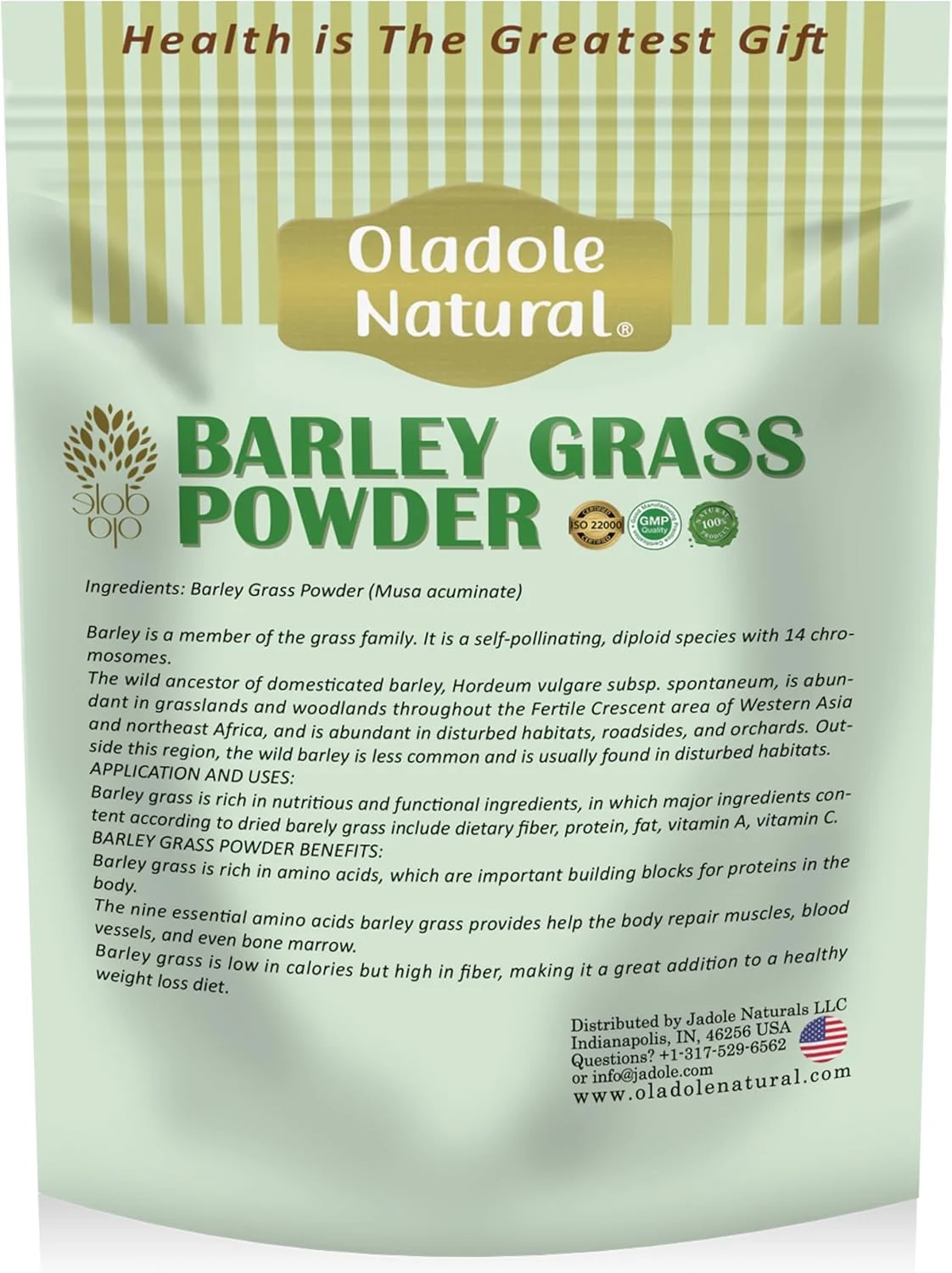 پودر جوانه جو طبیعی اولادول - 100 گرم | سوپرفود غنی از آنتی اکسیدان ها، ویتامین ها و مواد معدنی | سم زدایی، انرژی زا و تقویت کننده سیستم ایمنی، سلامت دستگاه گوارش | غیر تراریخته، بدون گلوتن