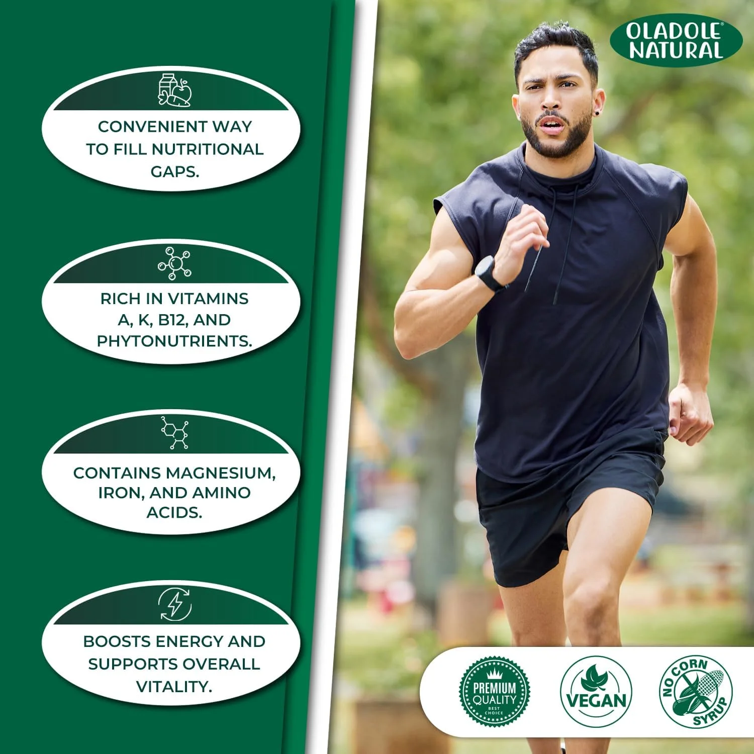 پودر اسپیرولینای ارگانیک طبیعی Oladole - 100 گرم | پشتیبانی از سیستم ایمنی، آنتی اکسیدان، مدیریت وزن، قدرت ذهنی، پشتیبانی از سیستم قلبی عروقی، غنی از پروتئین، مواد معدنی | غیر GMO، بدون گلوتن پودر اسپیرولینای ارگانیک طبیعی Oladole - 100 گرم | پشتیبانی از سیستم ایمنی، آنتی اکسیدان، مدیریت وزن، قدرت ذهنی، پشتیبانی از سیستم قلبی عروقی، غنی از پروتئین، مواد معدنی | غیر GMO، بدون گلوتن