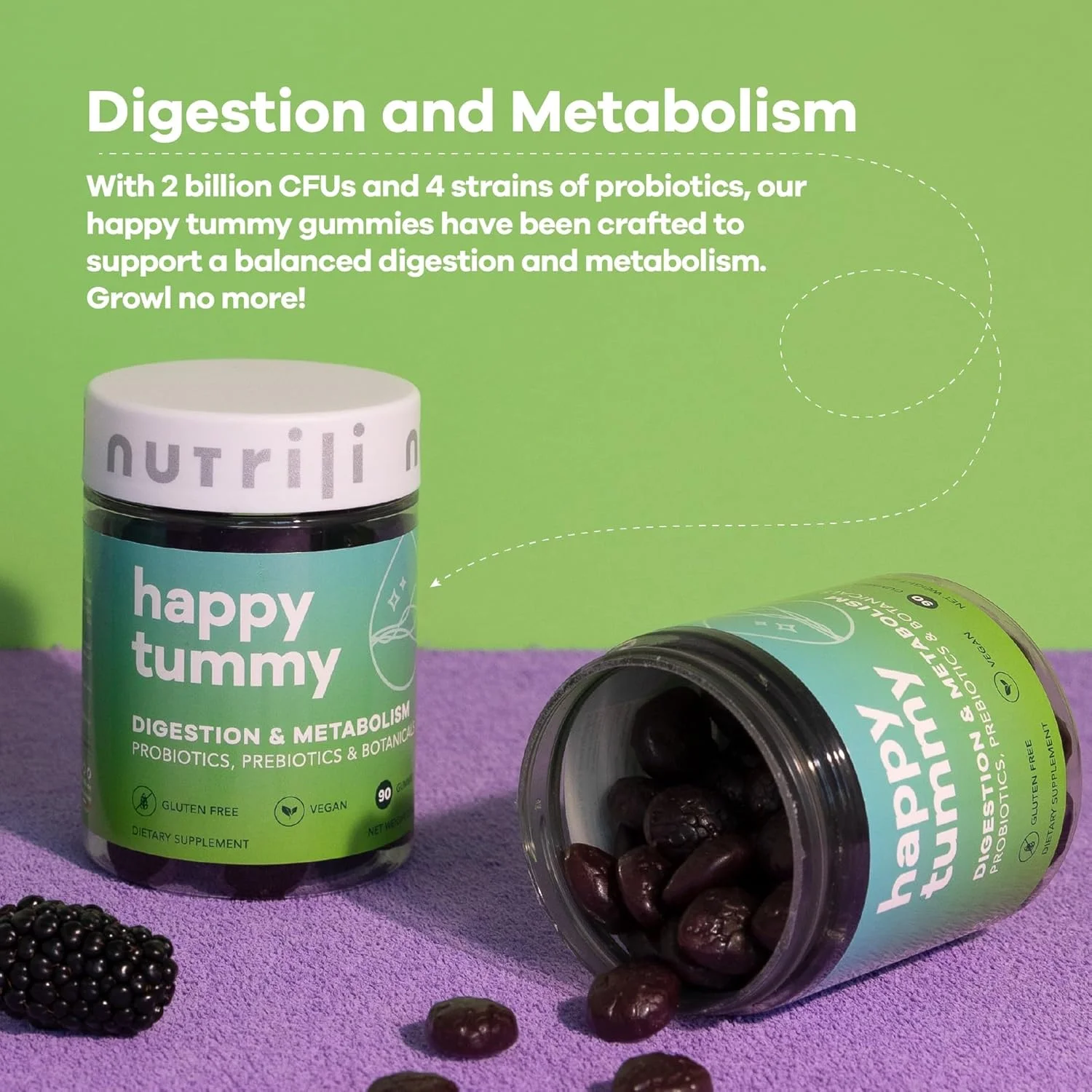 پاستیل پروبیوتیک بدون شکر نوتریلی برای معده شاد (یک ماهه) | هضم و متابولیسم | پروبیوتیک ها، پری بیوتیک ها، گیاهان دارویی و ویتامین ها