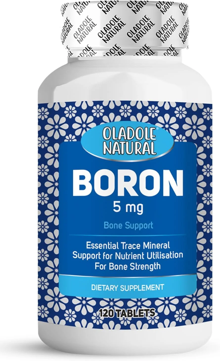 اولادول نچرال بورون - 5 میلی گرم (120 قرص) | حاوی مواد معدنی کمیاب ضروری برای سلامت استخوان، پشتیبانی از مفاصل، سلامت متابولیسم، تعادل هورمونی، سلامت سیستم ایمنی و عملکرد عضلات | غیر GMO، بدون گلوتن