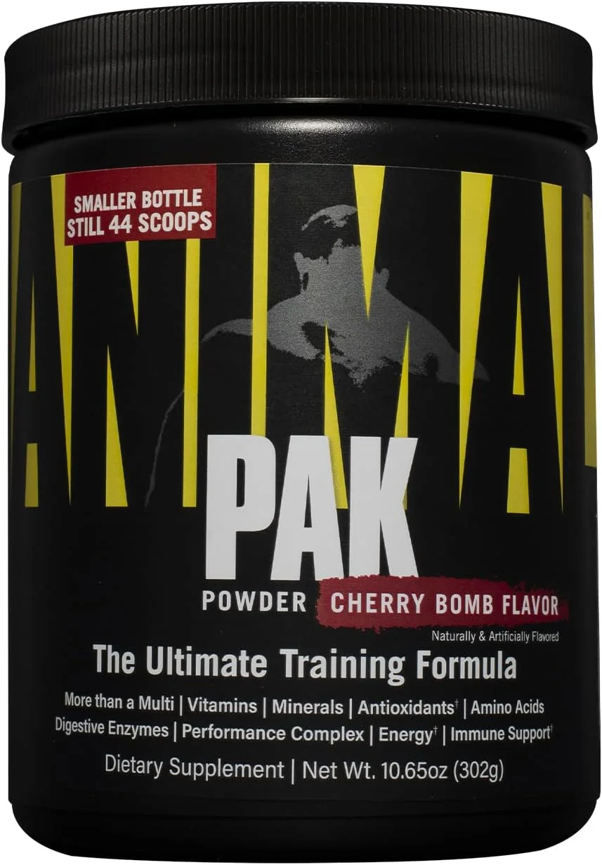 Animal Pak - بسته آموزشی کامل همه کاره - مولتی ویتامین ها، آمینو اسیدها، کمپلکس عملکرد و موارد دیگر - برای ورزشکاران نخبه و بدنسازان - گیلاس - 44 پیمانه