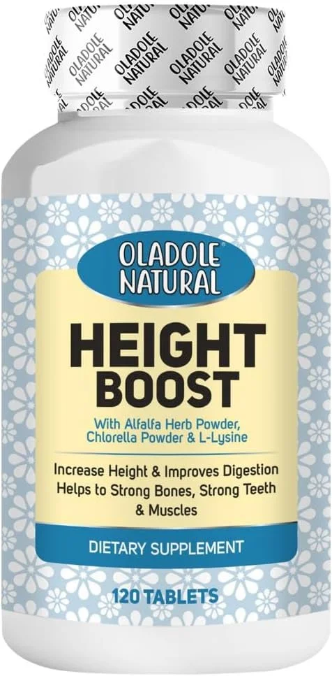 اولادول تقویت کننده طبیعی قد - 120 قرص | مکمل رشد برای بهبود قد، سلامت استخوان، گوارش، عضله و دندان | حاوی پودر گیاه یونجه، پودر کلرلا و ال-لیزین | غیر تراریخته