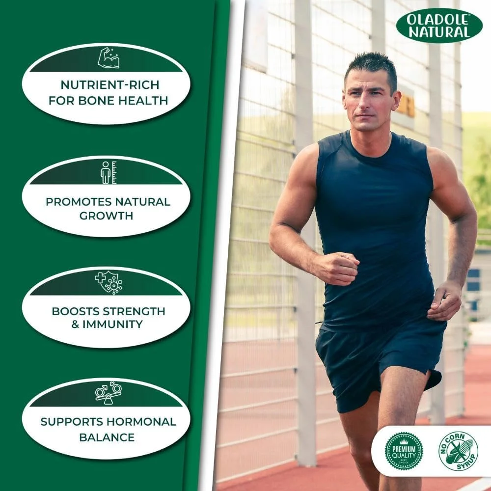 اولادول تقویت کننده طبیعی قد - 120 قرص | مکمل رشد برای بهبود قد، سلامت استخوان، گوارش، عضله و دندان | حاوی پودر گیاه یونجه، پودر کلرلا و ال-لیزین | غیر تراریخته