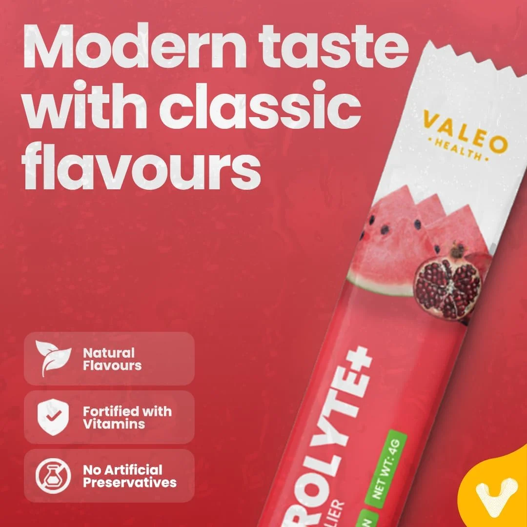 پودر الکترولیت و آبرسان والئو - بسته 20 عددی | انار و هندوانه | آبرسانی سریع، الکترولیت ها، انرژی پاک - بدون شکر، مناسب کتو، مناسب سفر