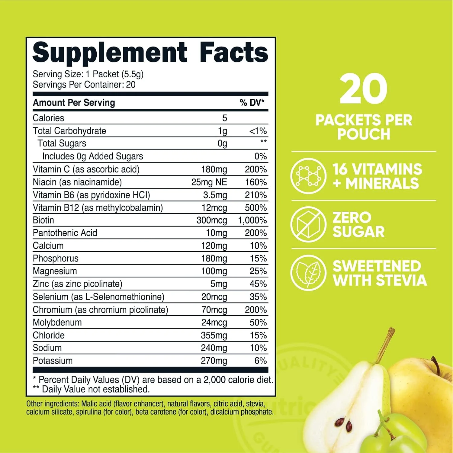 پودر الکترولیت نوتری‌کاست (طعم انفجار باغ، 20 سروینگ) کم کالری، مناسب کتو، شیرین شده با استویا - غیر GMO، بدون گلوتن و بدون شکر