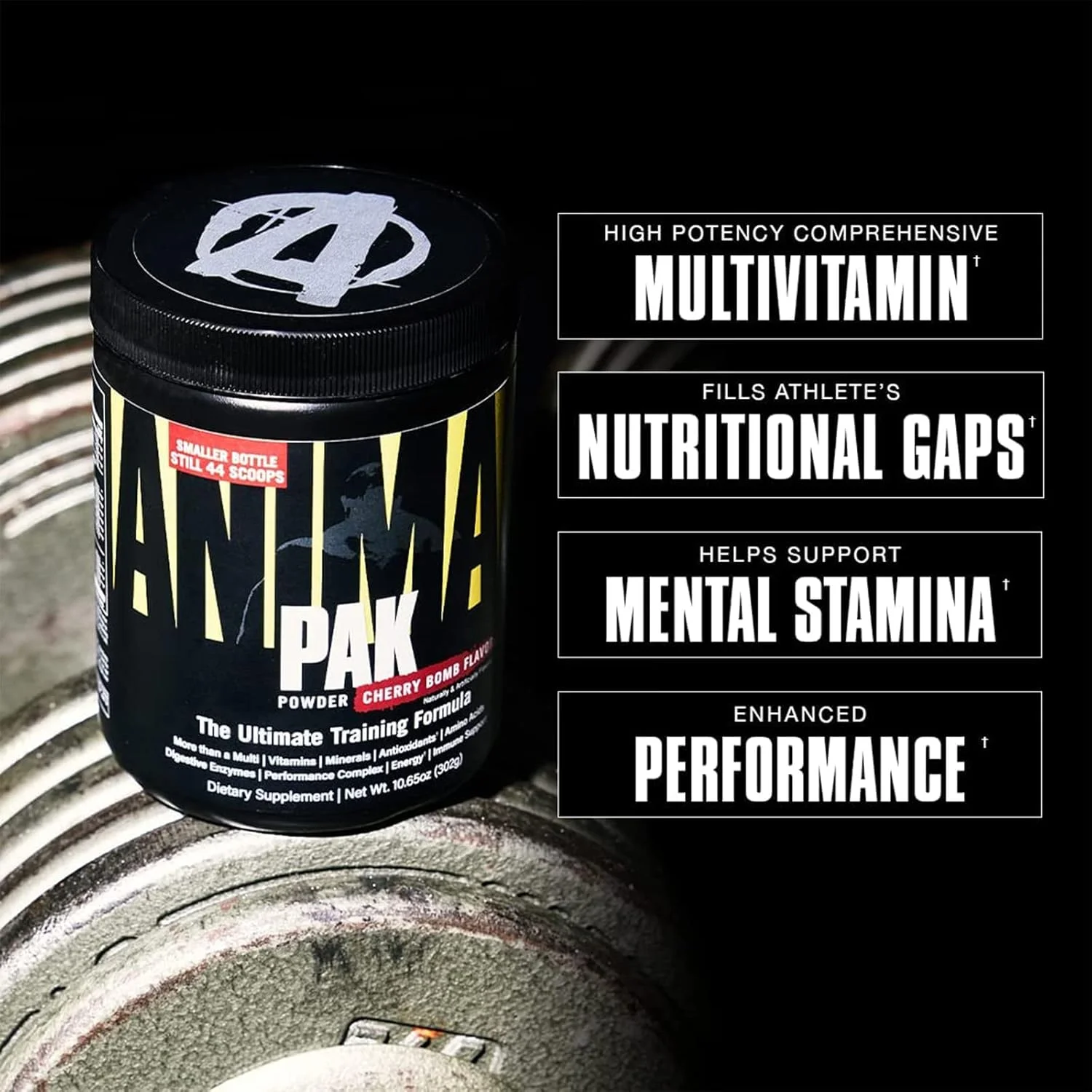 Animal Pak - بسته آموزشی کامل همه کاره - مولتی ویتامین ها، آمینو اسیدها، کمپلکس عملکرد و موارد دیگر - برای ورزشکاران نخبه و بدنسازان - گیلاس - 44 پیمانه