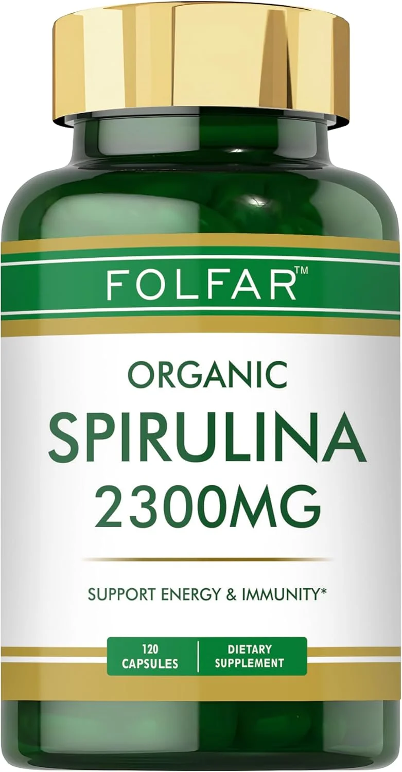 اسپیرولینا ارگانیک 2300 میلی گرم - 120 کپسول | افزایش انرژی، ایمنی و متابولیسم | پشتیبانی از سم زدایی، دفاع آنتی اکسیدانی و سلامت کلی | سوپرفود مغذی برای نشاط | غیر GMO