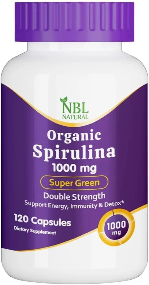 اسپیرولینا ارگانیک طبیعی NBL 1000 میلی گرم، مکمل غذایی کامل سبز - قدرت دو برابر 1000 میلی گرم، 120 قرص اسپیرولینا ارگانیک طبیعی NBL 1000 میلی گرم، مکمل غذایی کامل سبز - قدرت دو برابر 1000 میلی گرم، 120 قرص