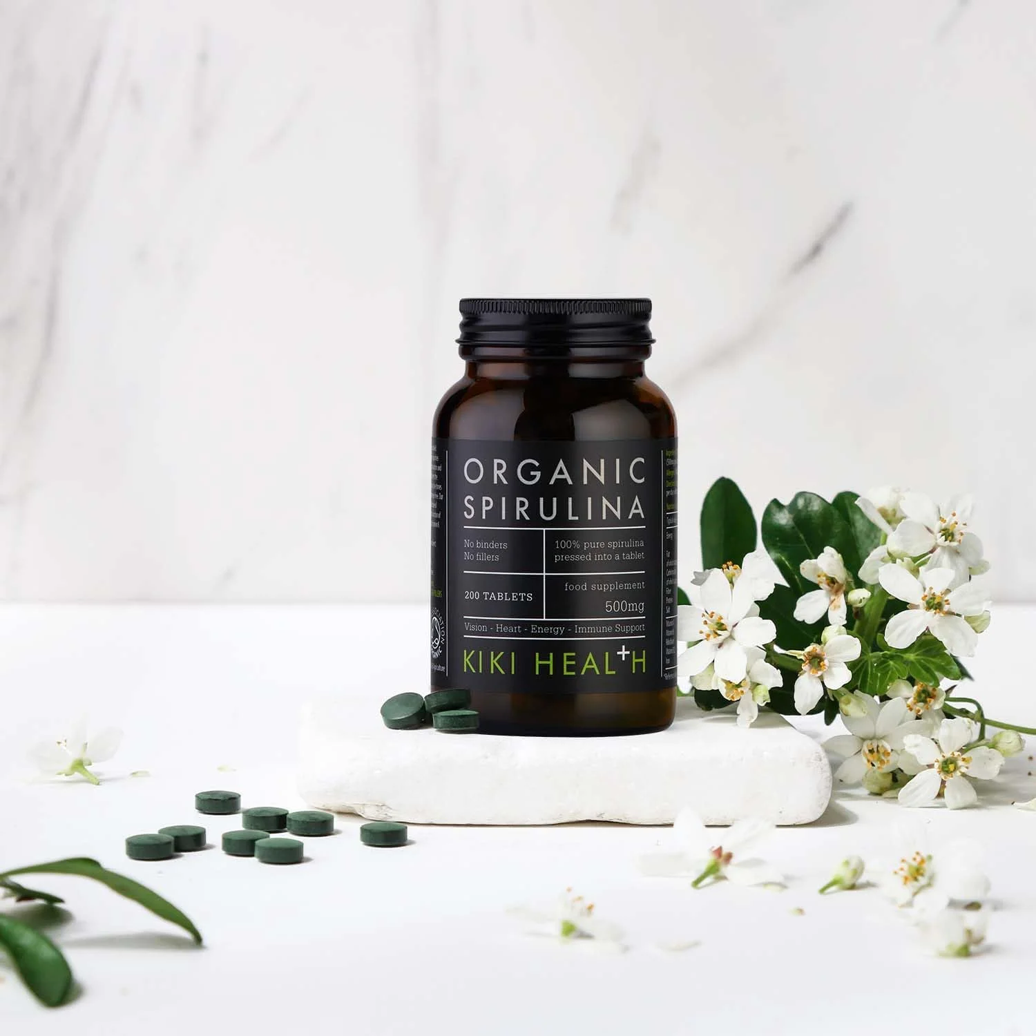قرص اسپیرولینای ارگانیک کیکی هلث، 200 عدد