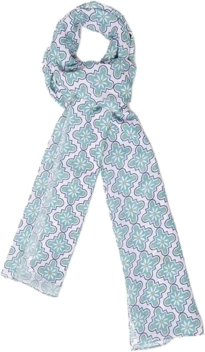 شال بافتنی طرح دار سبز زنانه آیلا