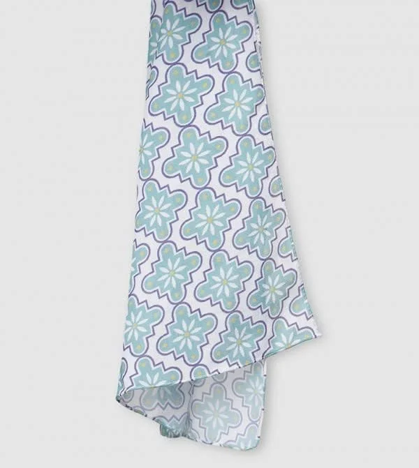 شال بافتنی طرح دار سبز زنانه آیلا