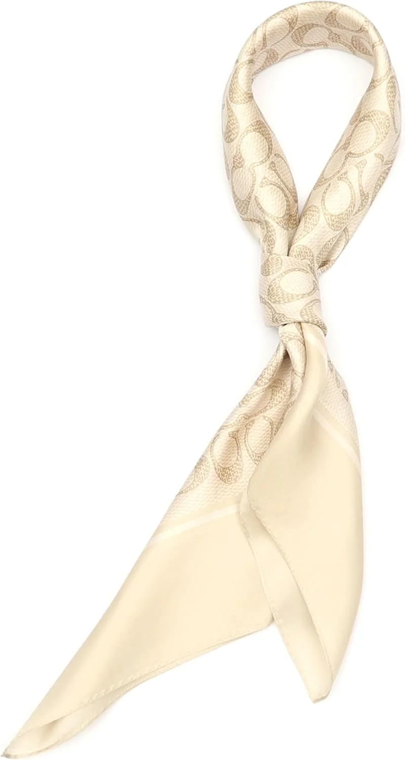 روسری ابریشمی مربعی زنانه طرح سی امضای قدیمی کوچ