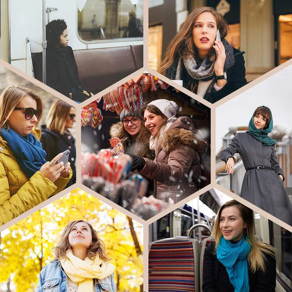 شال زنانه نخی کتانی - شال های شیک زنانه تک رنگ نرم بزرگ بلند شال گردن سبک روسری حجاب، 180×100 سانتی متر