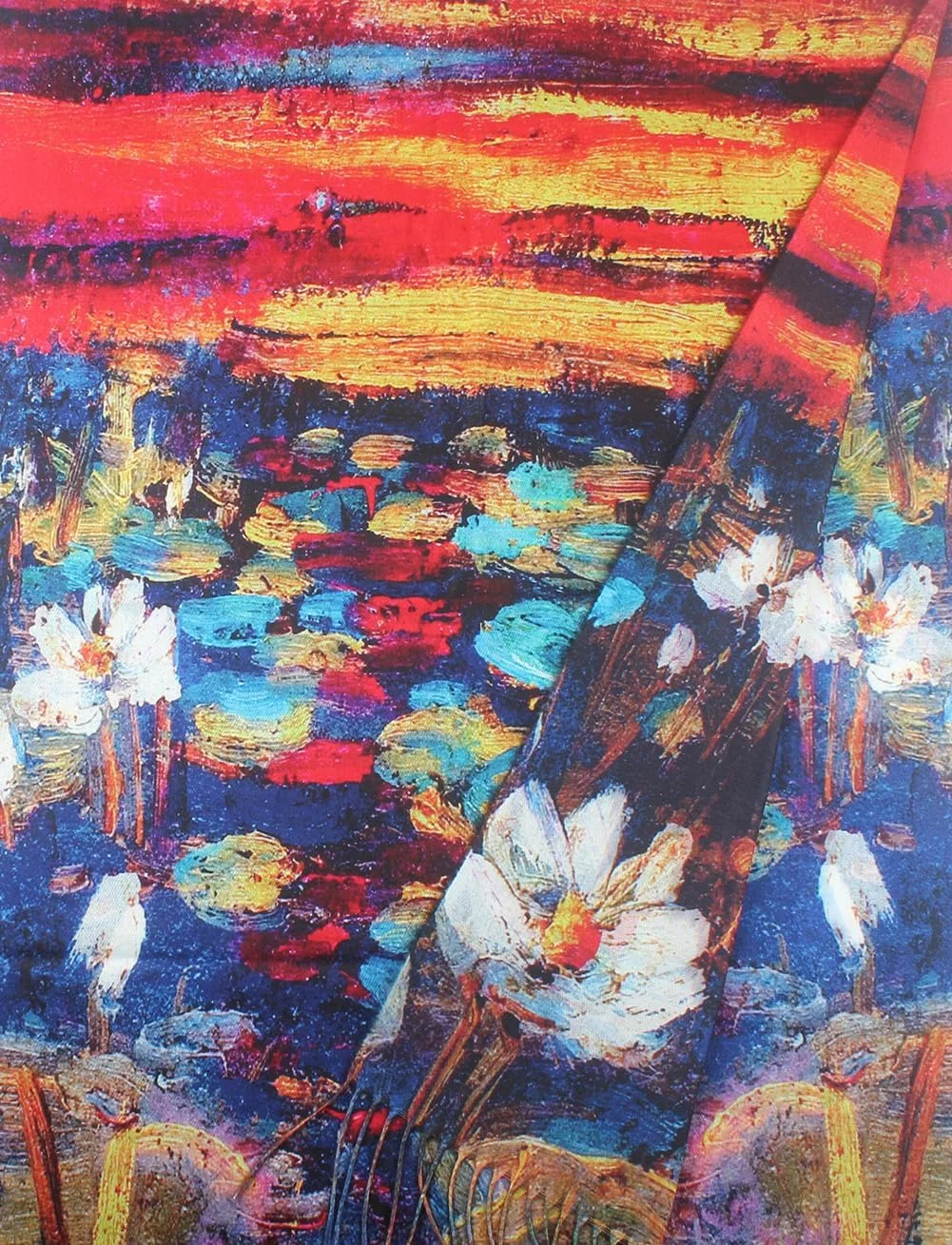 شال زنانه نرم و لطیف با طرح های هنری مونه و ونگوگ، C01، سایز آزاد