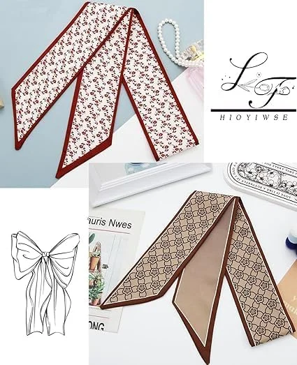 روسری کیف دستی تزویق، روسری باریک مو زنانه، اکسسوری گردن، روسری دسته کیف، سبک و شیک