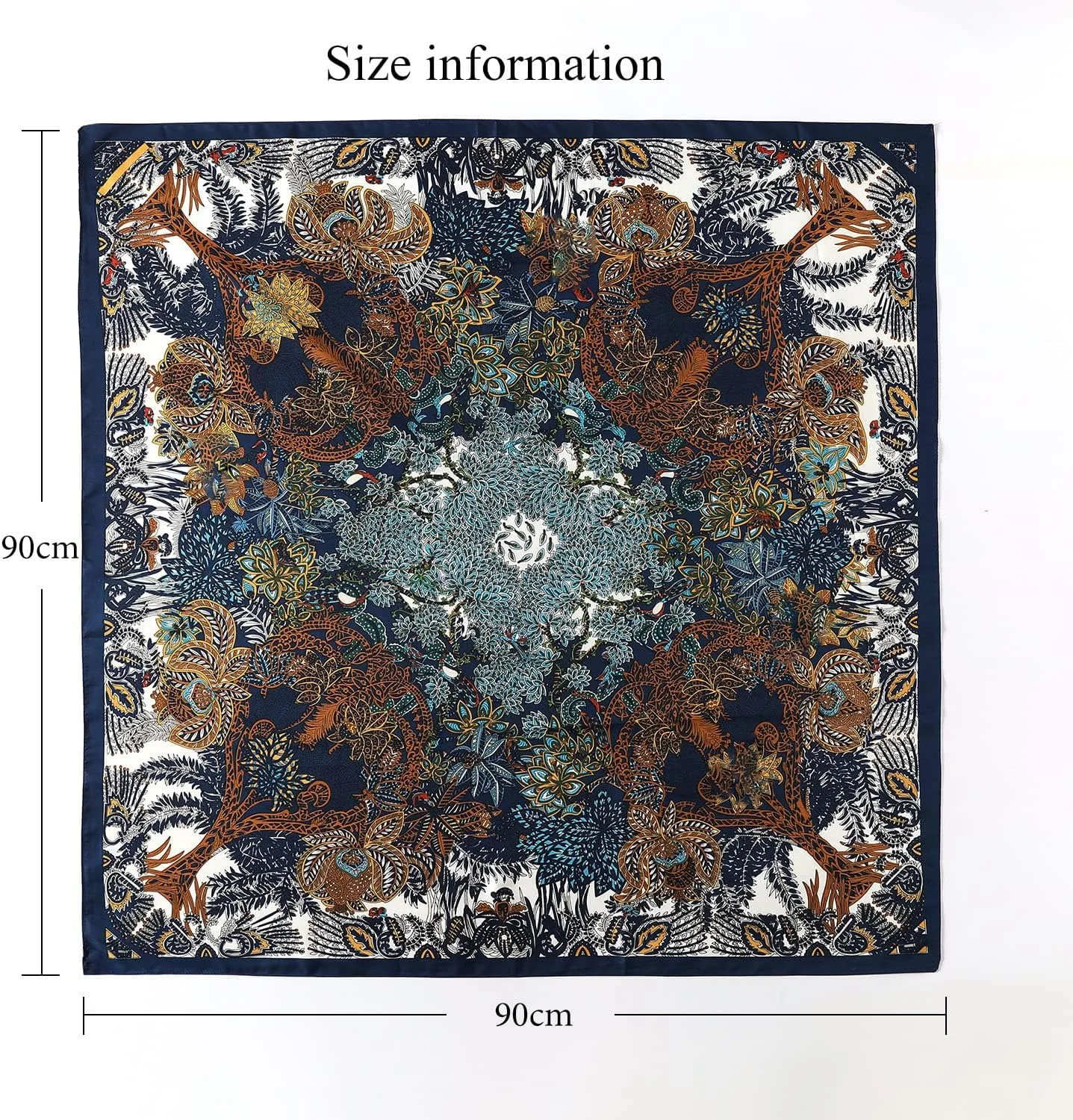 روسری ساتن بزرگ 90 سانتی متری برای مو، روسری ابریشمی زنانه، روسری چند منظوره سبک وزن برای بانوان