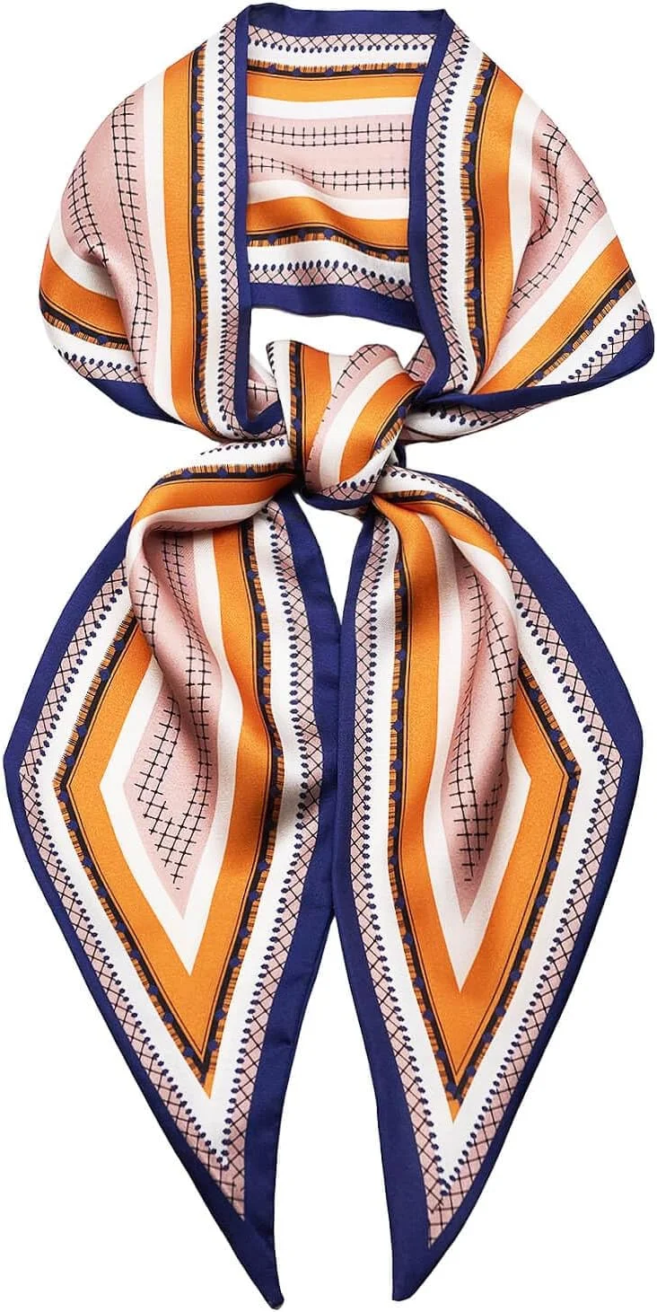 شال ابریشمی زنانه، شال گردن، کمربند، شال ساتن برای بستن مو، شال فانتزی کیف دستی، اکسسوری جذاب