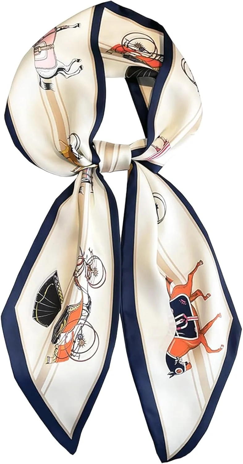 شال ابریشمی زنانه، شال گردن، کمربند، شال ساتن برای بستن مو، شال فانتزی کیف دستی، اکسسوری جذاب