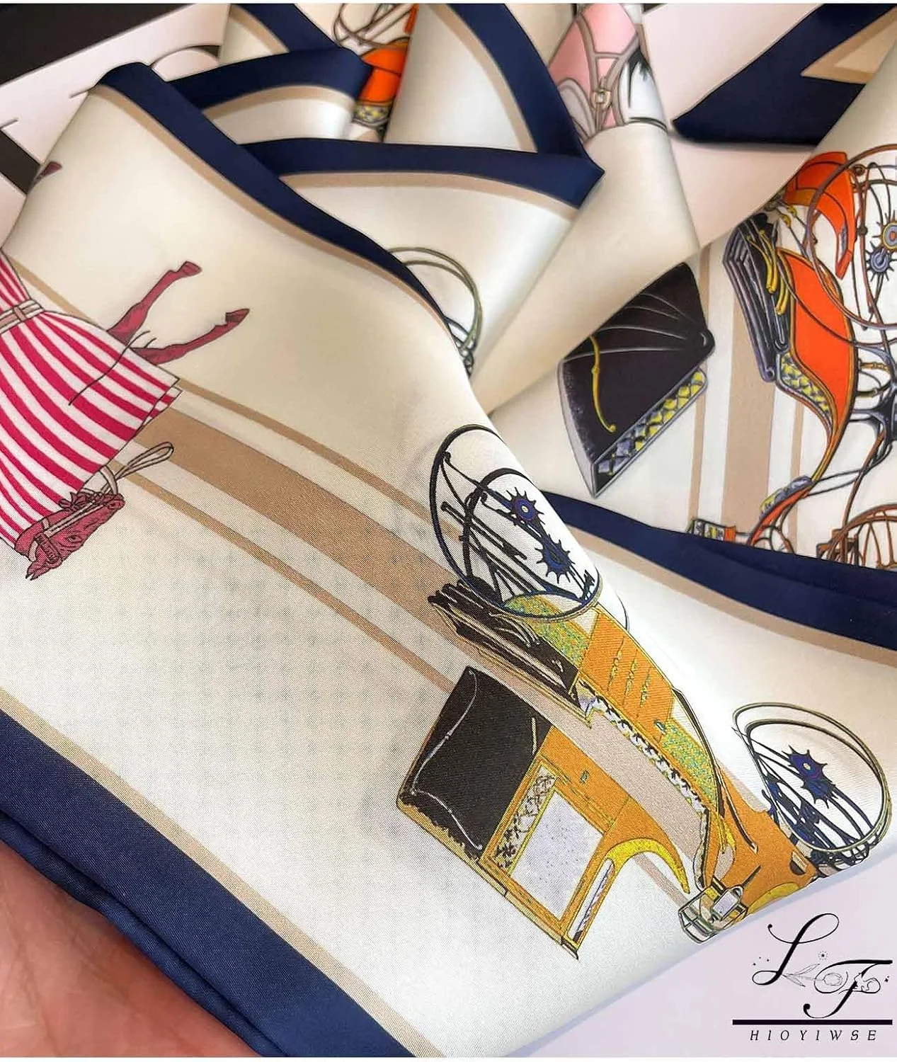 شال ابریشمی زنانه، شال گردن، کمربند، شال ساتن برای بستن مو، شال فانتزی کیف دستی، اکسسوری جذاب