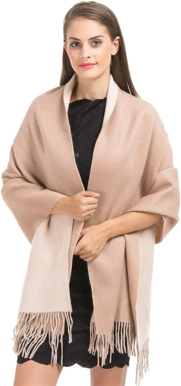 شال گردن پشمی زنانه سفرین، شال و روسری با جعبه هدیه، شال بزرگ زمستانی پشمی برای زنان