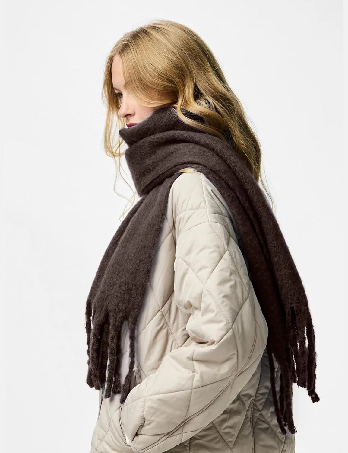 شال بلند پیسز مدل Pcnikita Noos BC، رنگ هات فاج، سایز واحد