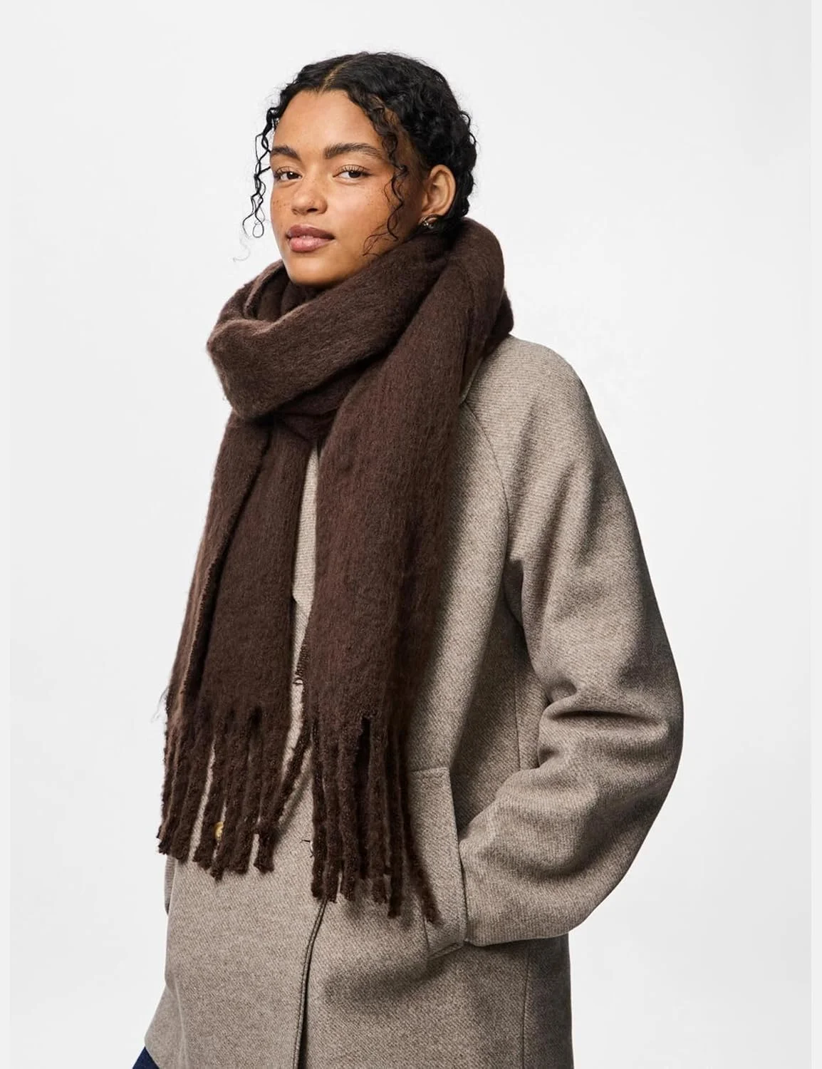 شال بلند پیسز مدل Pcnikita Noos BC، رنگ هات فاج، سایز واحد