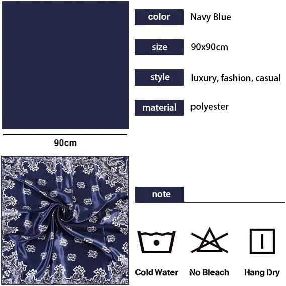 روسری های ساتن بزرگ مربعی 90x90 سانتی متر، شال گردن ابریشمی، پوشش مو، روسری های ابریشمی ساتن سبک وزن برای زنان و دختران 4 عدد