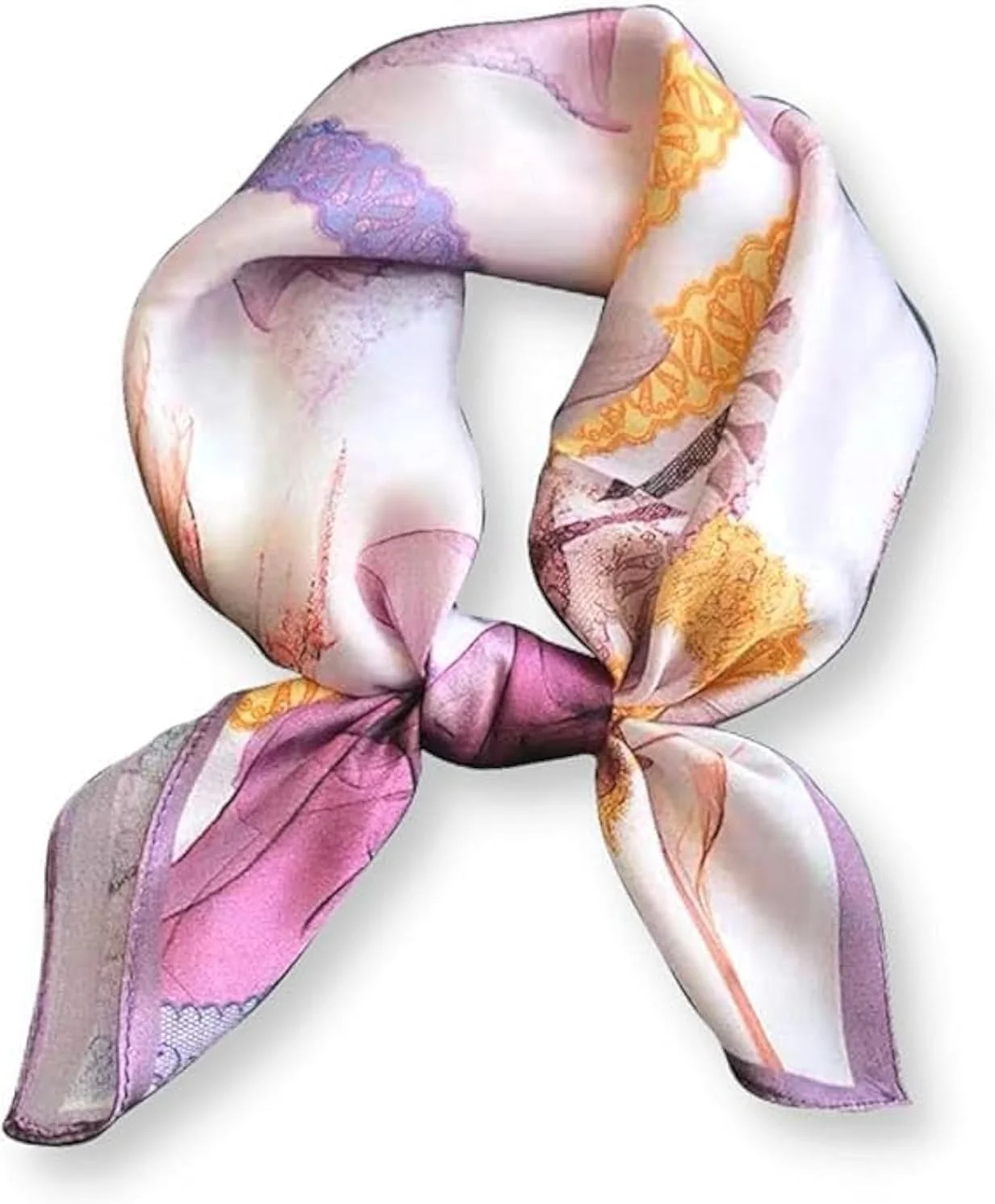 روسری گردن ابریشم خالص توت 53x53 سانتی‌متر، روسری کوچک مربعی برای زنان، دستمال سر ابریشمی، روسری‌های ابریشمی مربعی برای زنان، روسری دسته کیف