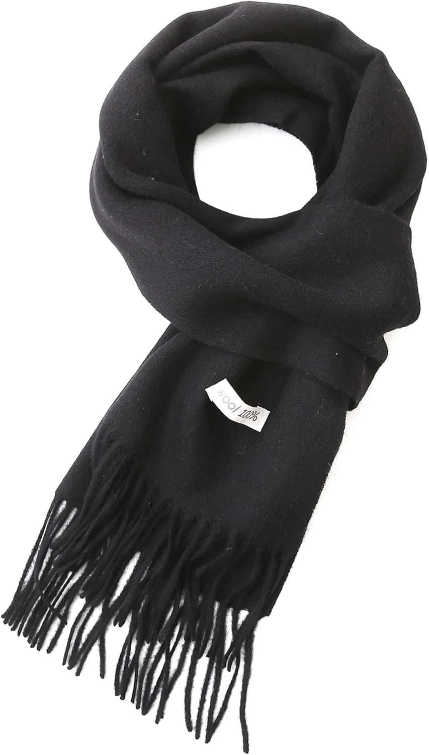 شال گردن 100% پشم خالص - گرم، نرم و لوکس مناسب فصل زمستان، رنگ های یکدست، مناسب آقایان و بانوان، همراه با جعبه هدیه