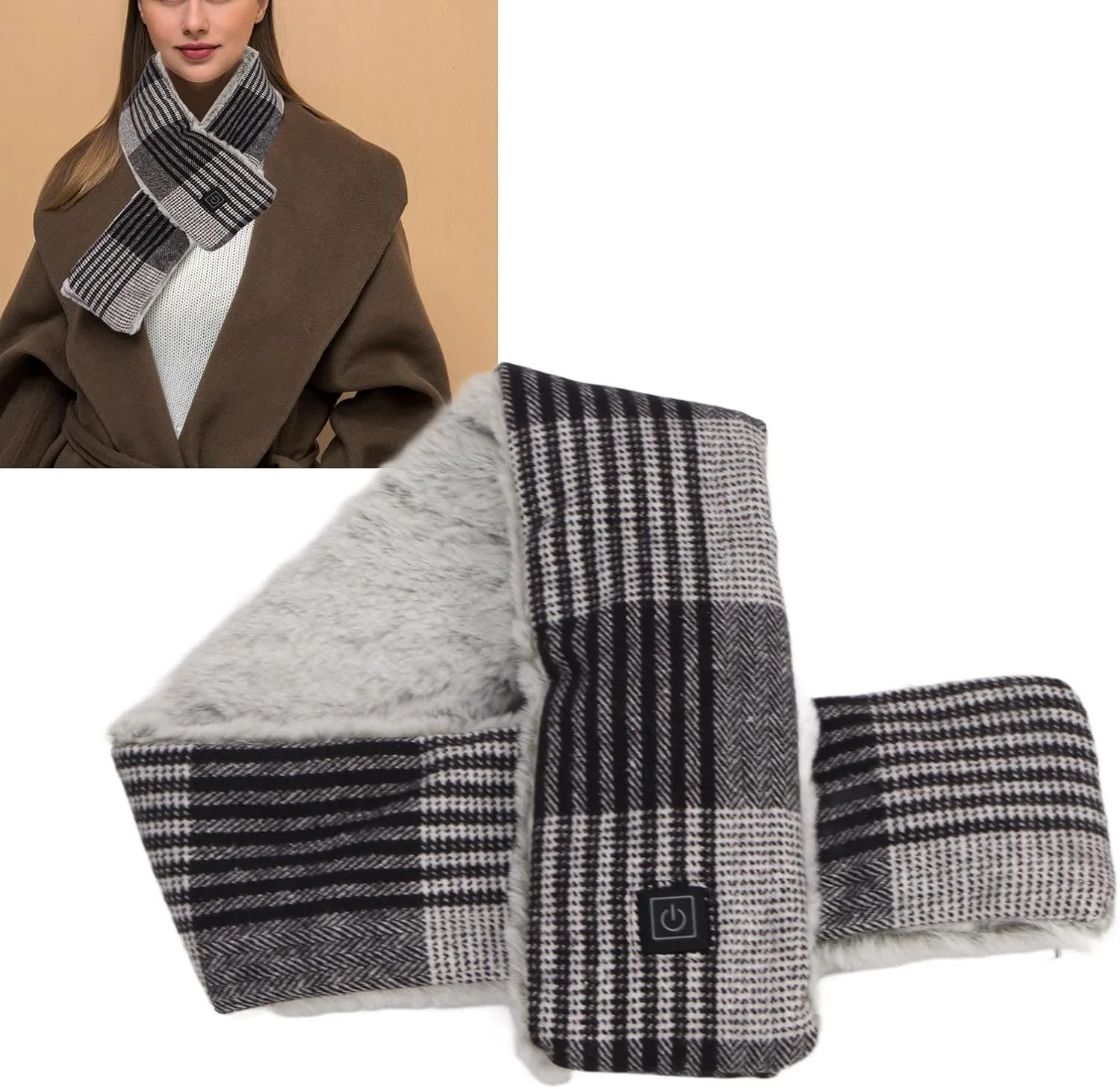 شال گردن برقی گرم شونده، کنترل دقیق دما، شال گردن گرمایشی سبک وزن و قابل شستشو برای فضای باز و اسکی