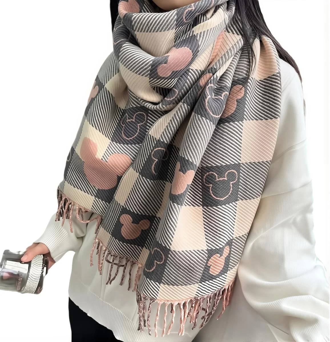 شال گردن زنانه کشمیر، شال گرم زمستانی، شال های پتو ضخیم و نرم مد روز برای بانوان، شال پشمینه دنج و همه کاره برای لوازم جانبی پاییزی