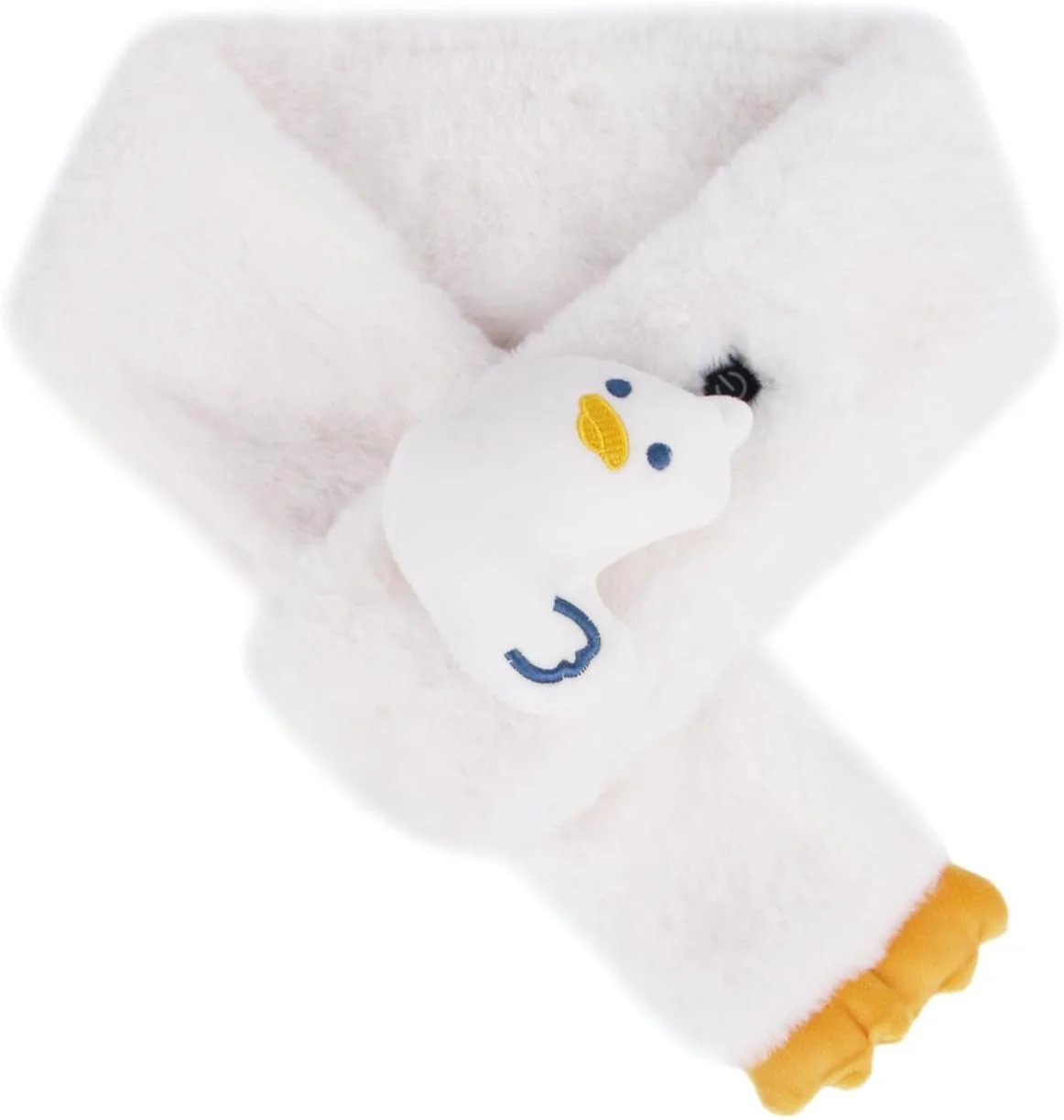 شال گردن گرمایشی USB، شال گردن خز خرگوشی مصنوعی، با پد گرم کننده گردن USB قابل تنظیم، شال گردن مخملی فوق العاده نرم و کارتونی زیبا، شال گردن خز یقه ای ضربدری، برای پسران دختران زنان پاییز زمستان