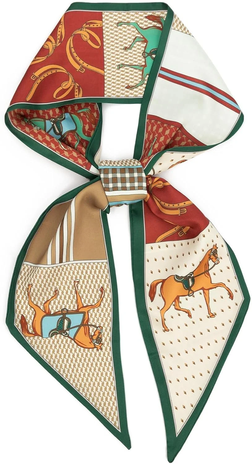 شال موی زنانه Gmaro، شال گردن ساتن ابریشمی مد روز، دستمال سر ساتن، کیف دستی برای دسته کیف