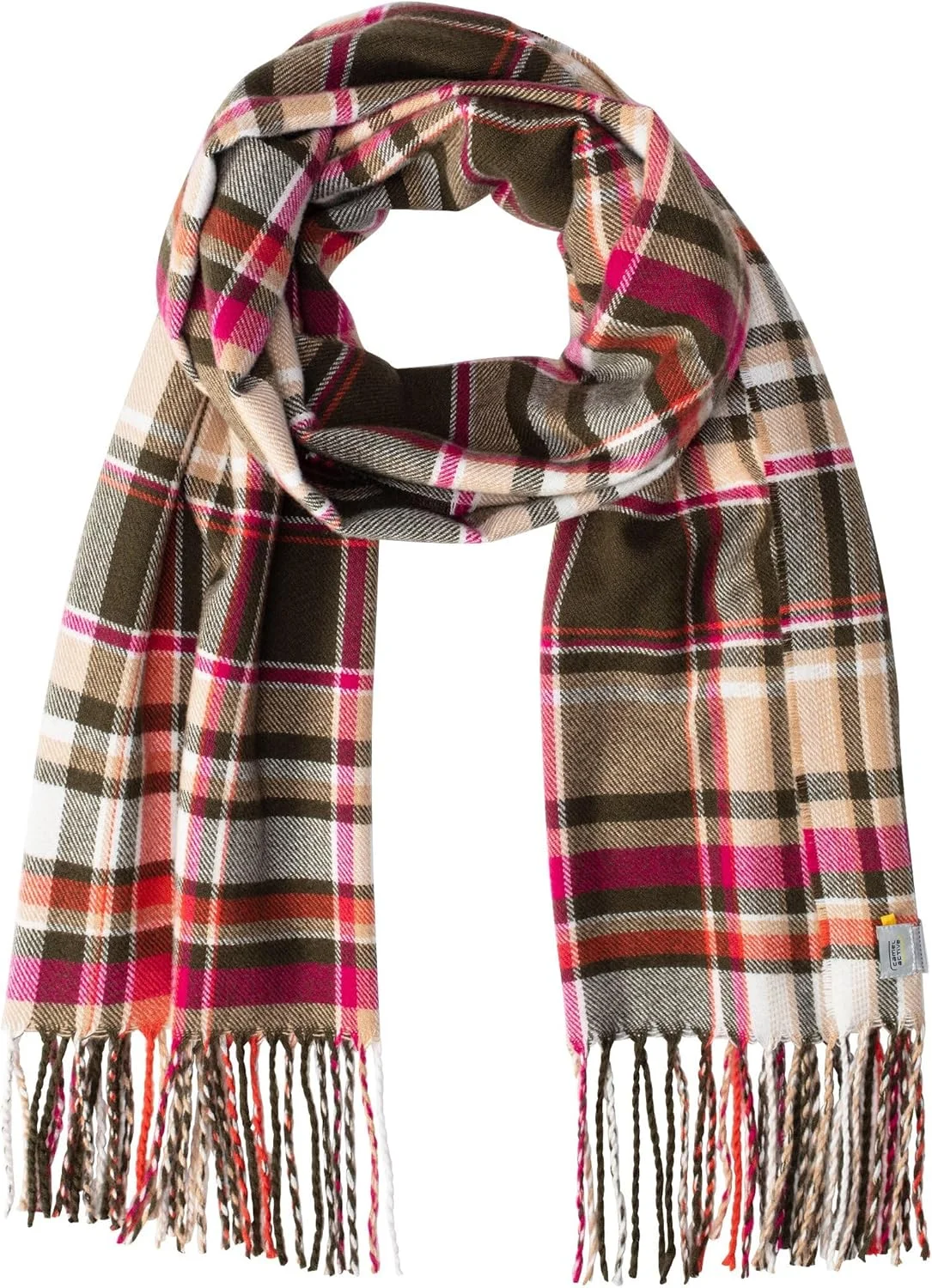 شال بافت نرم زنانه camel active با طرح چهارخانه