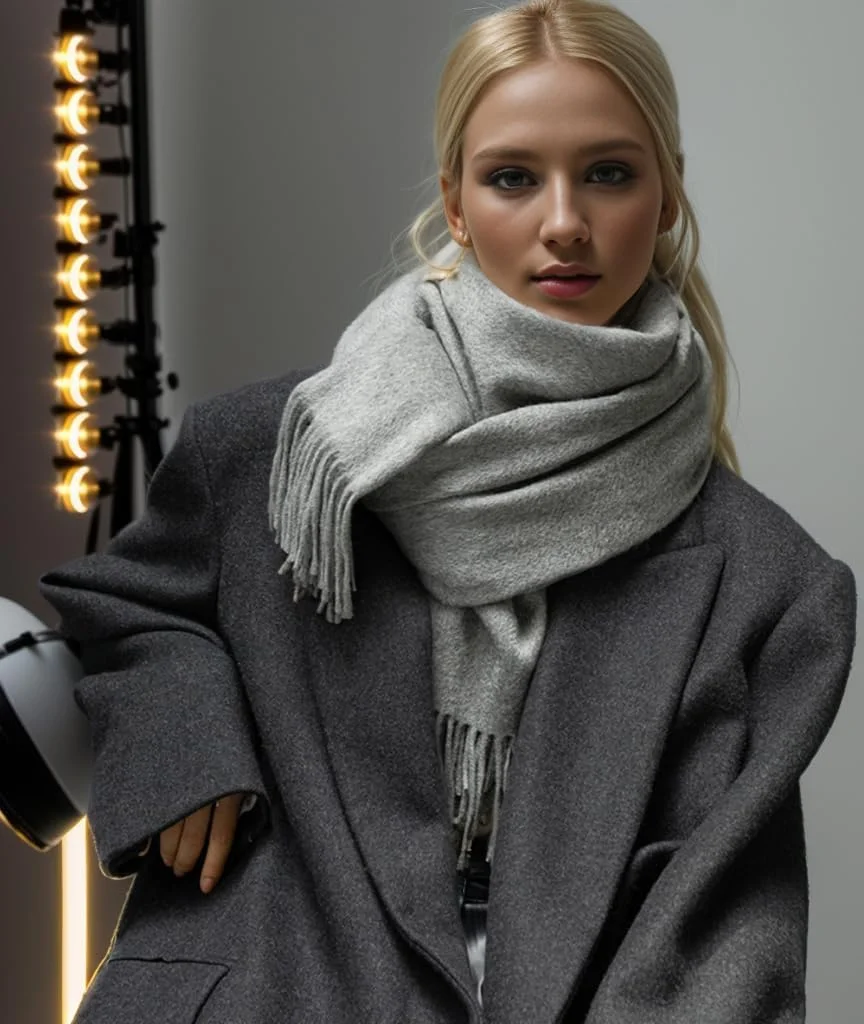 شال بافت کشمیر زنانه 200cm x 70cm، شال و شنل پشمی ضخیم و بزرگ