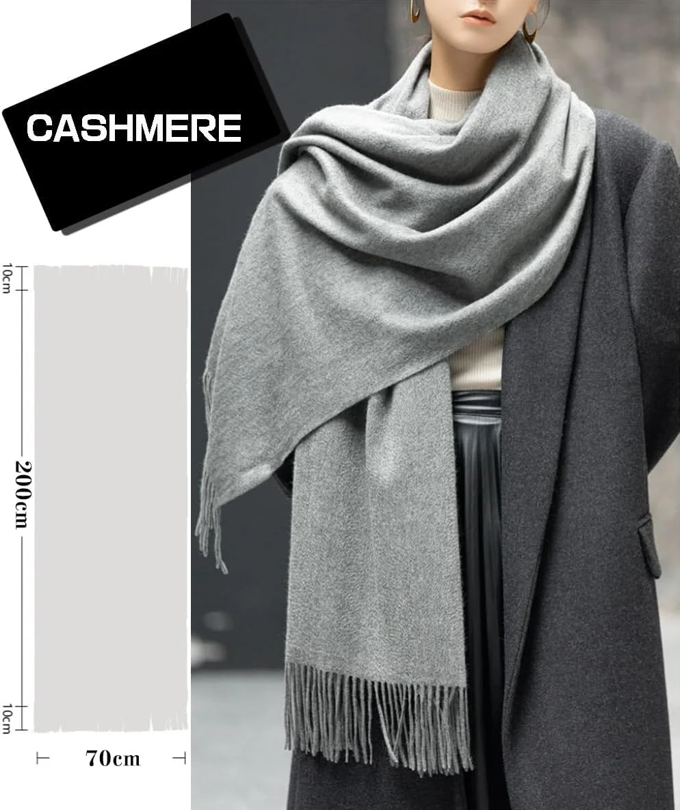 شال بافت کشمیر زنانه 200cm x 70cm، شال و شنل پشمی ضخیم و بزرگ