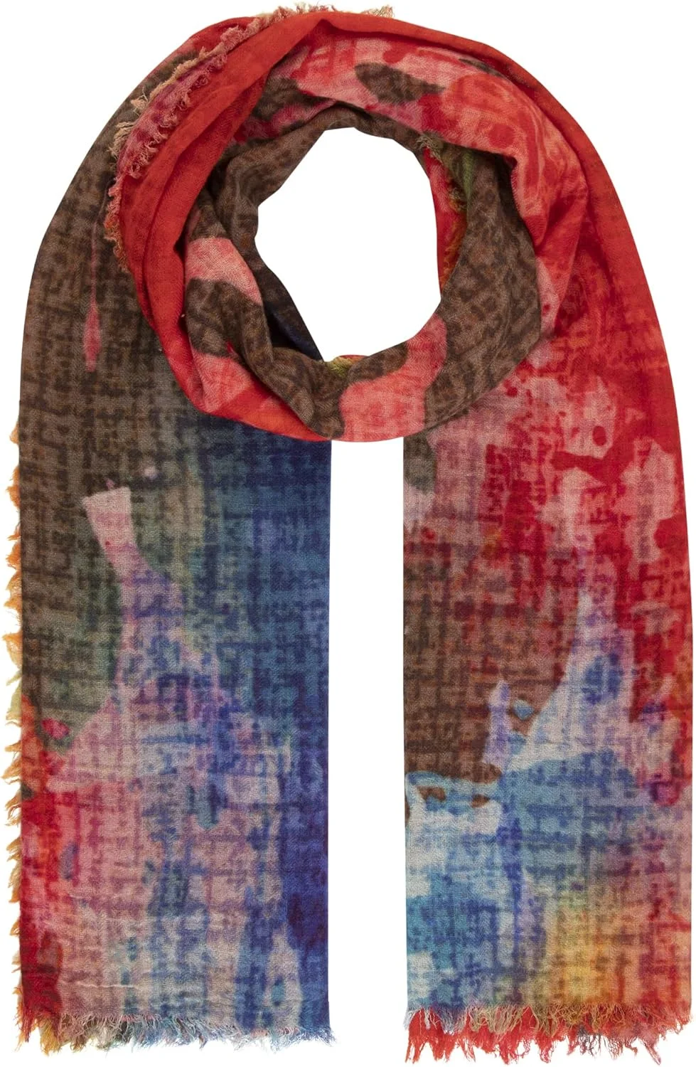 شال و روسری زنانه طرح پاشش رنگ، چند رنگ، معمولی