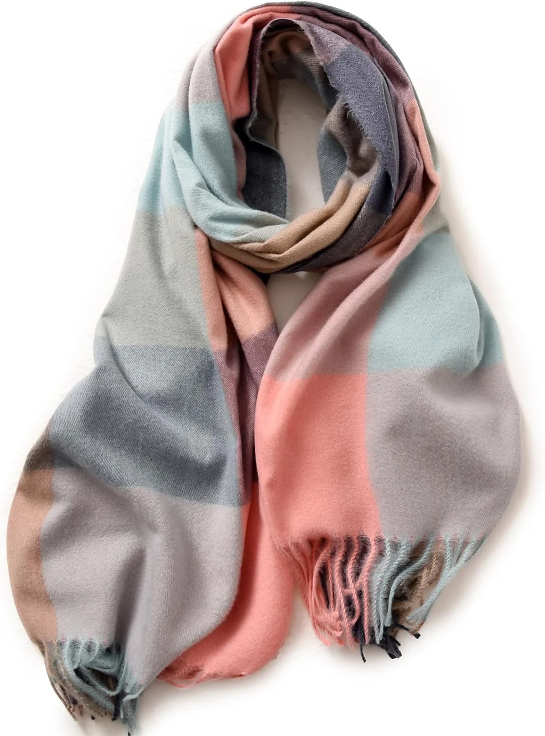 شال گردن زمستانی زنانه، شال پتو چهارخانه بلند زنانه، شال های پشمی بزرگ نرم و گرم منگوله دار، شال شال ضخیم، لوازم جانبی مد برای پاییز زمستان